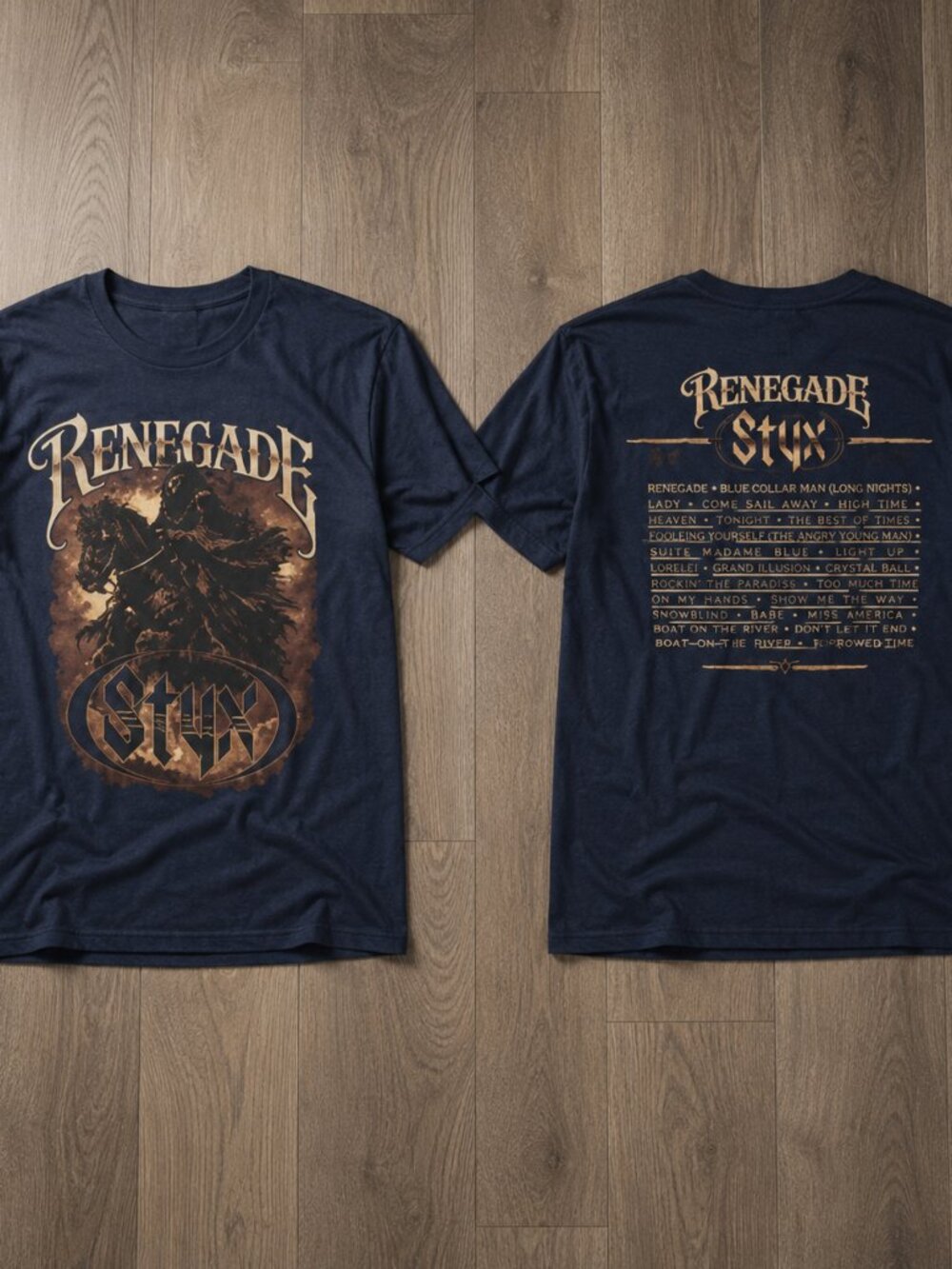 Styx Renegade The Windy Cities Tour 2026 Double Sided Concert T-Shirt